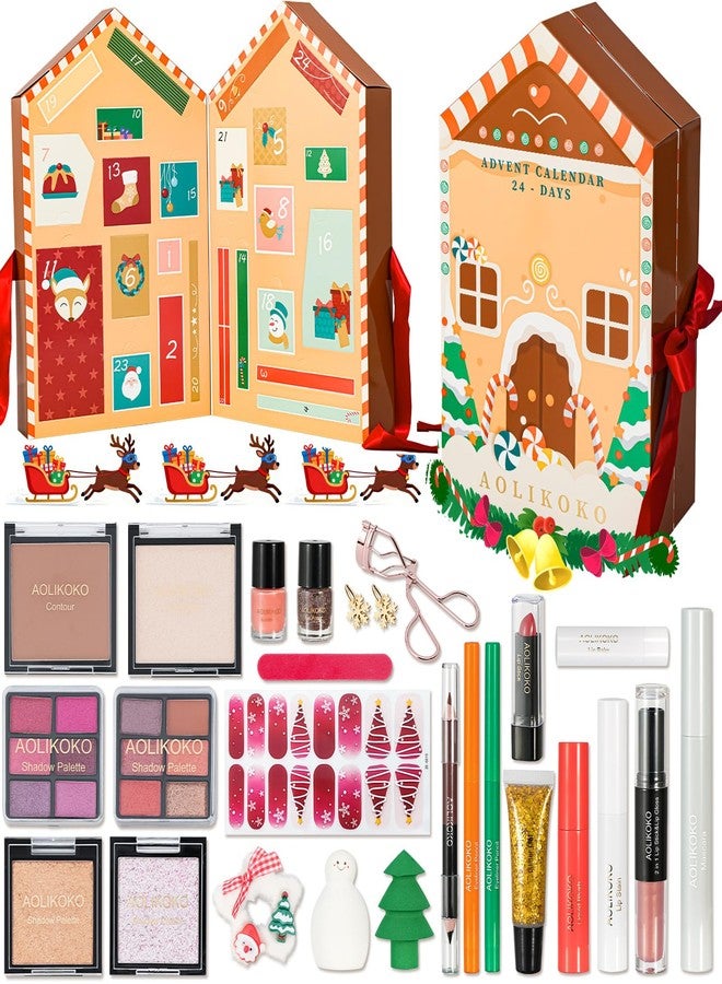 AOLIKOKO Makeup Advent Calendar 2025, 24 Days Christmas Gift Set For Women Girls &Teens, Surprises Christmas Calendar Countdown Gift for Women,Countdown Calendar Full Makeup Kit Cosmetic Gift - Image 1